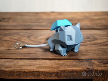 Portachiavi Bulbasaur Pokemon con pulsante