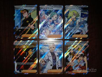 Lotto di 6 Carte Pokemon Ita Rare Allenatore Holo
