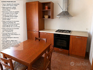 Cucina usata 10 anni fi.ciliegio +gas+forno+tavolo
