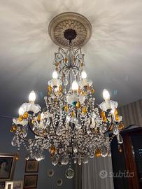 lampadario cristallo (bicolore) a 12 luci