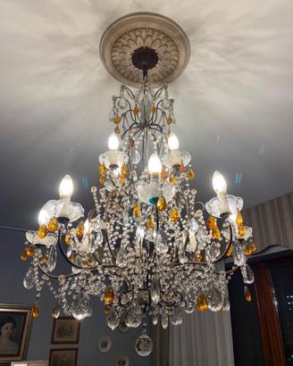 lampadario cristallo (bicolore) a 12 luci