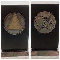 Scultura Giò Pomodoro in Argento e Oro. 