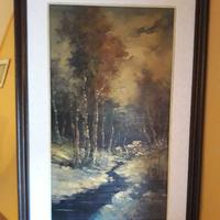 Quadro Dipinto ad olio firmato cornice ricamata