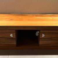 Mobile bagno in legno teak sospeso 2 ante + vano