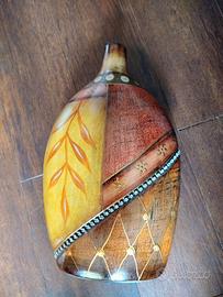 Set Decorativo Etnico Chic - Vaso in Legno e Quadr