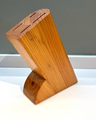 Ceppo portacoltelli in legno massello vintage