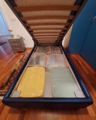 Letto singolo con contenitore + materasso