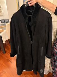 Cappotto Shearling lungo nero taglia 48