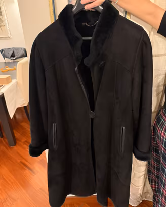 Cappotto Shearling lungo nero taglia 48