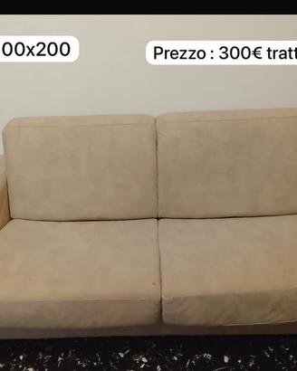 Divano lavabile con letto matrimoniale estraibile