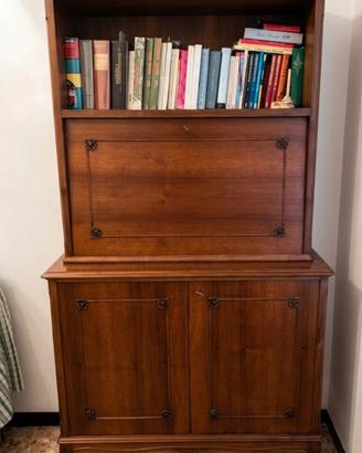 MOBILE SECRETAIRE CON LIBRERIA E SCRITTOIO