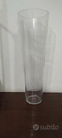 Vaso conico grande in vetro trasparente - H 70 cm