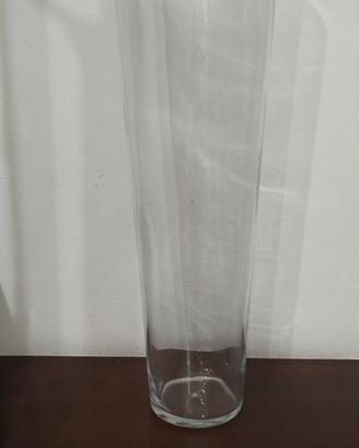 Vaso conico grande in vetro trasparente - H 70 cm