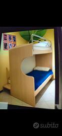 letto a castello con scala a cubi  con cassetti co