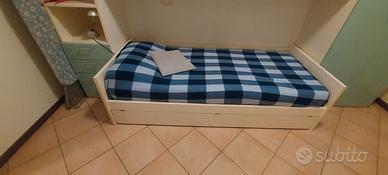 letto singolo + rete e materasso  estraibile