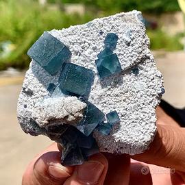Minerali Fluorite Cubica Verde Hubei Cina