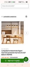 lampadario stile industriale 
