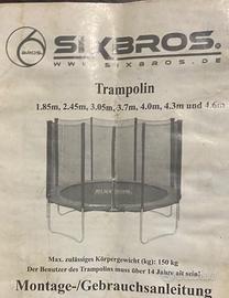 Trampolino elastico SixBross con rete di protezion