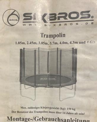 Trampolino elastico SixBross con rete di protezion