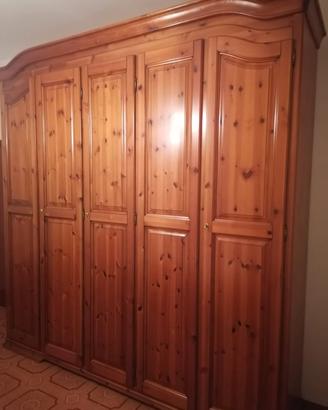 armadio 5 ante legno massello 