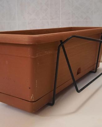 Balconiere complete di vasi rettangolari n. 5