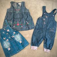Set in denim per bimba 3-6 mesi