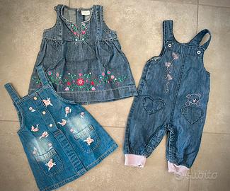 Set in denim per bimba 3-6 mesi
