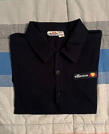 Maglia polo vintage Ellesse nera taglia L / 52