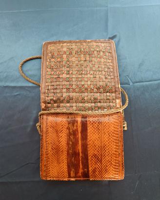 Borsetta Vintage Pelle Intrecciata Effetto Pitone 
