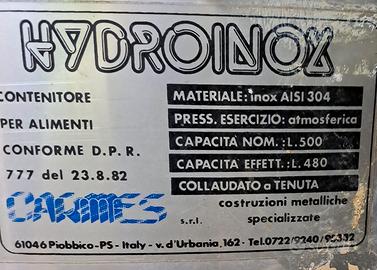 cisterna alimentare acciao inox 500 litri