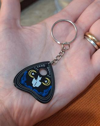 Portachiavi Planchette Ouija con gatto, luna e ste