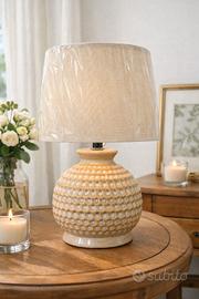 Lampada da tavolo in ceramica gialla 22×22×35cm