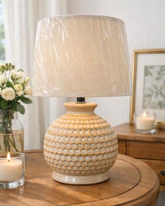 Lampada da tavolo in ceramica gialla 22×22×35cm