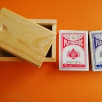 Scatola Carte da Gioco in Legno  + 2 mazzi Carte