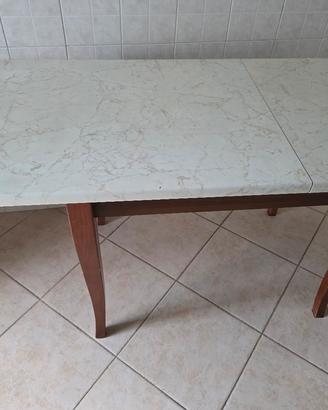 Tavolo da Pranzo Allungabile Piano Effetto Marmo