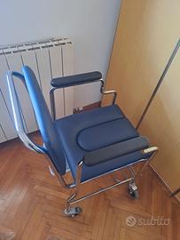 sedia wc comoda in accaio inox Nuova su ruote