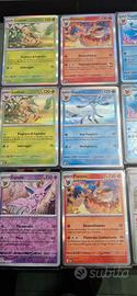 Pokemon 9 Carte Reverse holo+ Evee pokeball rara 