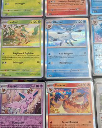 Pokemon 9 Carte Reverse holo+ Evee pokeball rara 