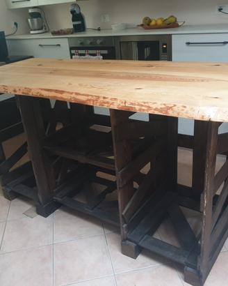 Grande tavolo rustico artigianale in legno