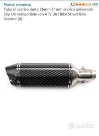 scarico x moto universale fino a 51mm