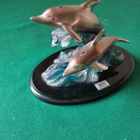 Fermacarte vintage: coppia di delfini