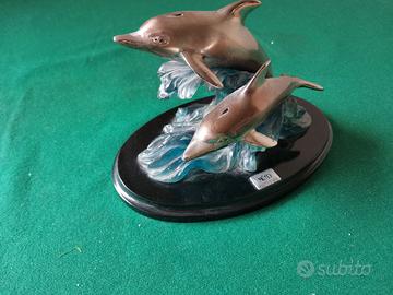 Fermacarte vintage: coppia di delfini