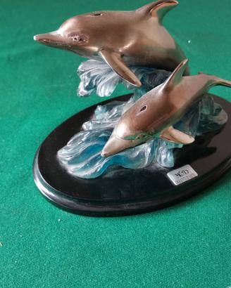 Fermacarte vintage: coppia di delfini