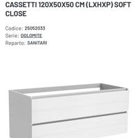 Mobile sospeso per bagno 120 cm nuovo