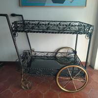 Carrello portavivande art nouveau ferro battuto