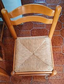 SEDIE IN LEGNO MASSELLO CON SEDUTA IN PAGLIA