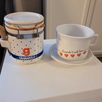 tazza e zuccheriera  Granarolo anni 80