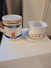 tazza e zuccheriera  Granarolo anni 80