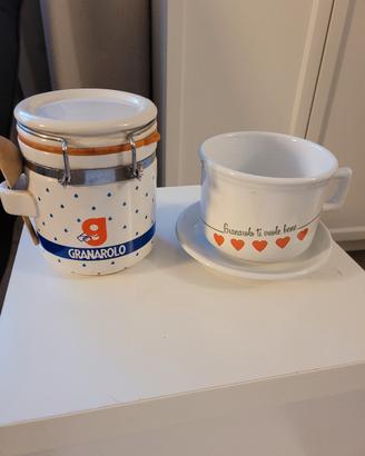 tazza e zuccheriera  Granarolo anni 80