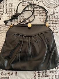 Borsa vintage Gavett anni 70 pelle nera Made Italy